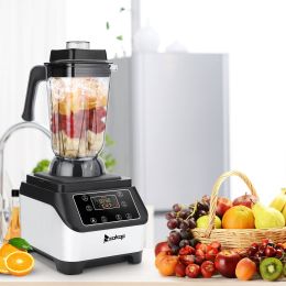 ZOKOP 120V 2200W 2500ml Blender Smoothie Maker Plastic Smart Touch Screen Multi-function Electronic Countertop Blenders Black