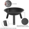 22" Iron Fire Pit Bowl Black