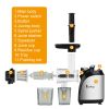 ZOKOP Slow Juicer Masticating Juicer Machine Plastic 1000ml Pomace Cup Two-speed Mechanical Horizontal Electric Slow Juicer Black