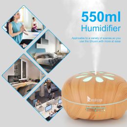 Zokop Aroma Diffuser 21411yk 110V 14W 550ml Brown Plastic with White Remote Cntrol Colorful Light