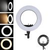 Kshioe 18" LED Ring Lights and 2m Light Stands US Standard Silver