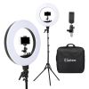 Kshioe 18" LED Ring Lights and 2m Light Stands US Standard Silver