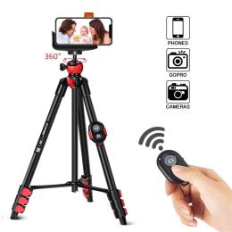 Zomei  Portable Tripod with Phone Clip and Bluetooth Remote Control Black Red
