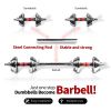 Dumbbell Sets Adjustable Cast Iron with Portable Packing Box 2In1 Dumbbells Barbell with Connecting Rod, 20KG Home Gym Training Free Weight Set