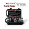 Dumbbell Sets Adjustable Cast Iron with Portable Packing Box 2In1 Dumbbells Barbell with Connecting Rod, 20KG Home Gym Training Free Weight Set