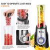 ZOKOP 120V 350W 600ml Plastic 2*600ml Three-speed Mechanical Personal Size Blenders/Mini Blenders Black