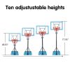 Transparent PVC Board Basket Frame Adjustable 122-198cm 90*60cm Portable and Movable Poolside Basketball Stand Blue
