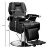 Classic Hydraulic Recline Hair Salon Iron Leather Sponge Barber Chair Black