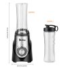 ZOKOP 120V 350W 600ml Plastic 2*600ml Three-speed Mechanical Personal Size Blenders/Mini Blenders Black